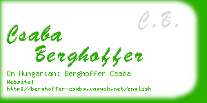 csaba berghoffer business card